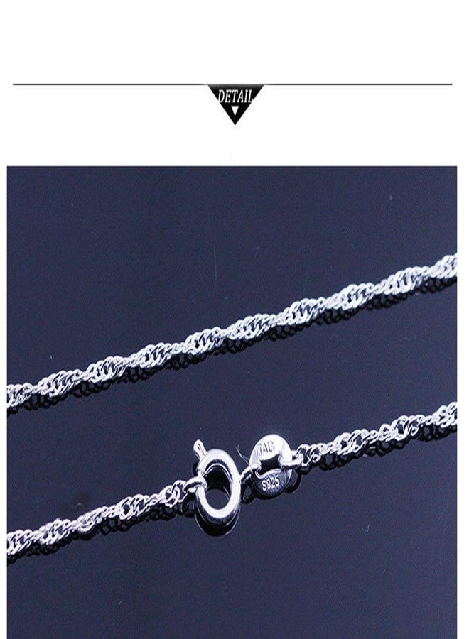 BQfife Sterling Silver Twisted Curb Link Chain Water wave chain Replacement Necklace Simple Slim for Pendant-24 - Image 3